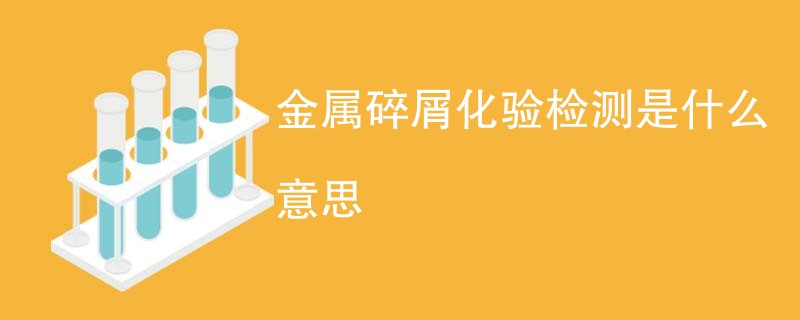 金属碎屑化验检测是什么意思