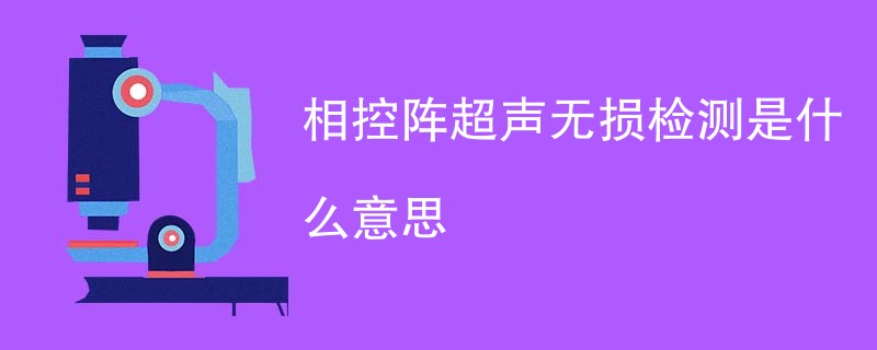 相控阵超声无损检测是什么意思
