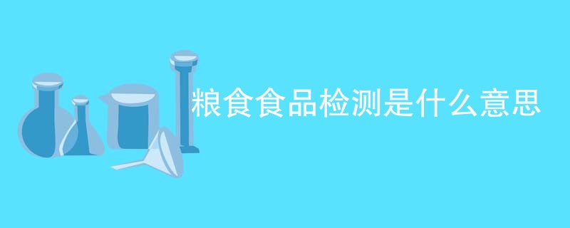 粮食食品检测是什么意思