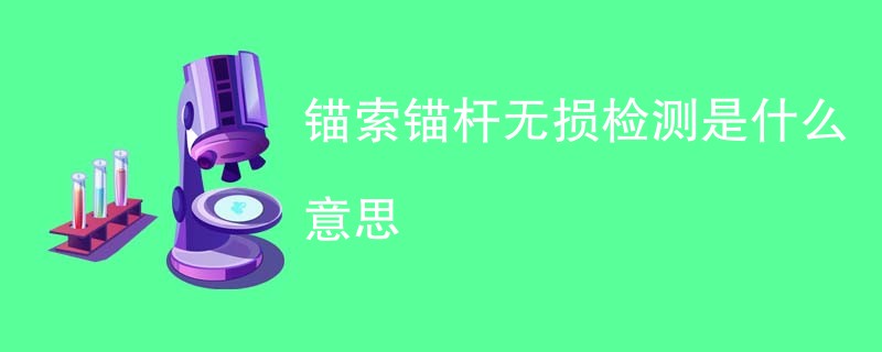 锚索锚杆无损检测是什么意思