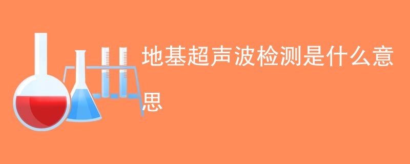 地基超声波检测是什么意思