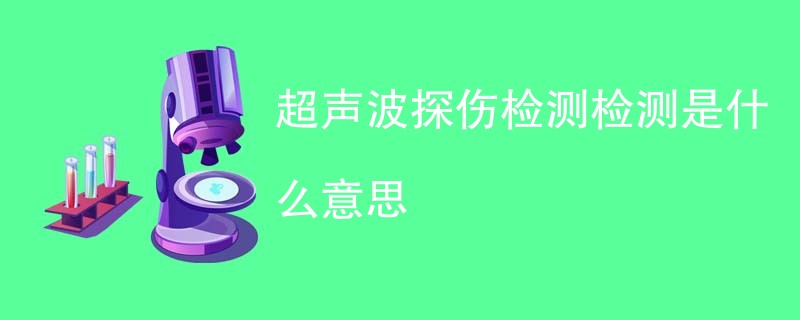 超声波探伤检测检测是什么意思