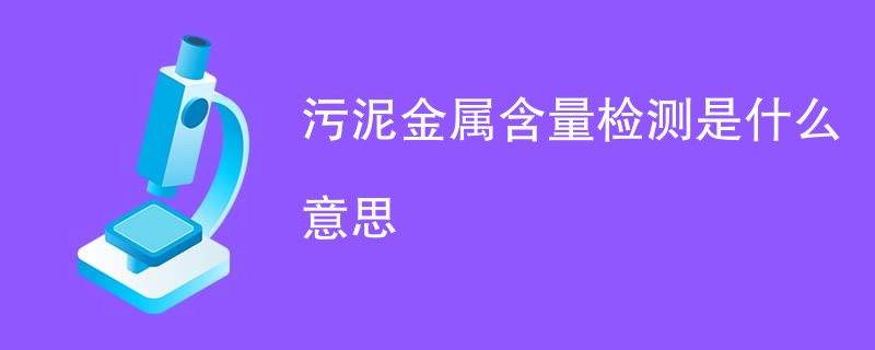 污泥金属含量检测是什么意思